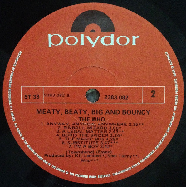 The Who – Meaty, Beaty, Big & Bouncy LP vinyl record, image 7 of 7
