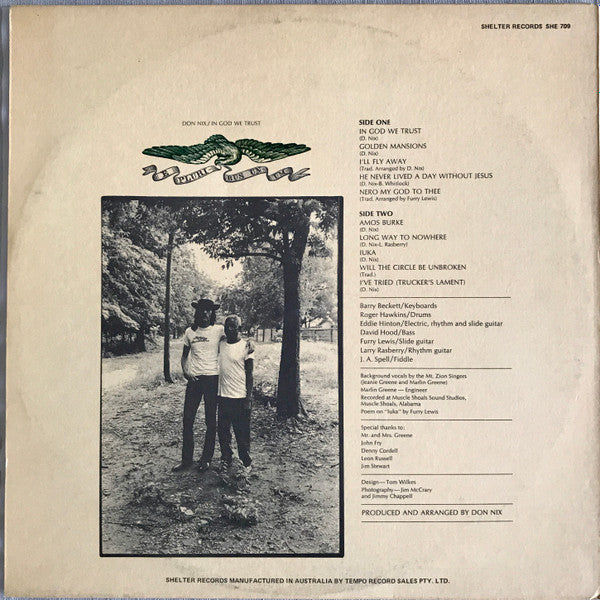 Don Nix – In God We Trust LP vinyl record