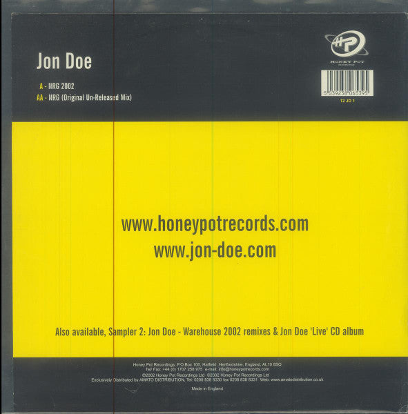 Jon Doe – Jon Doe 'Live' Sampler 1 12" vinyl record, image 4 of 4