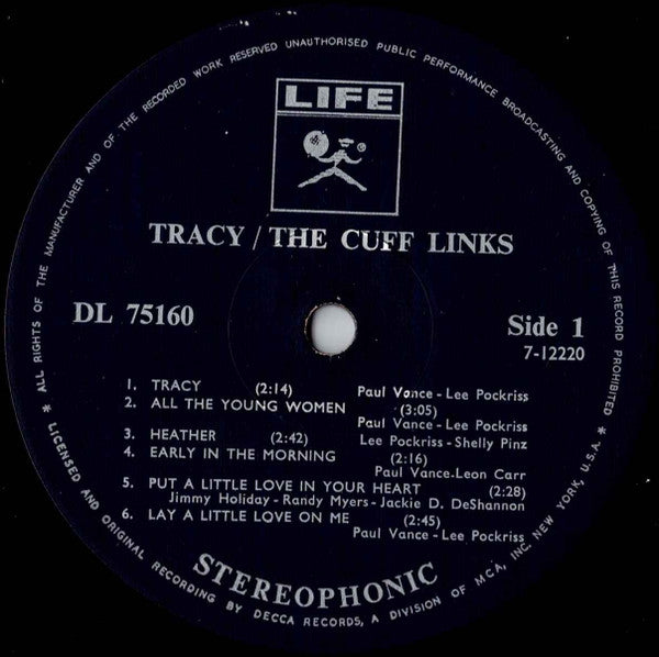 The Cuff Links – Tracy LP vinyl record, image 3 of 4