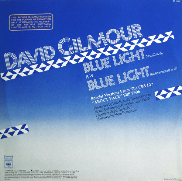 David Gilmour – Blue Light 12" vinyl record, image 2 of 4