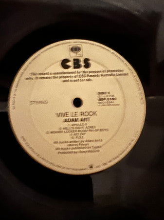 Adam Ant – Vive Le Rock LP vinyl record, image 4 of 4