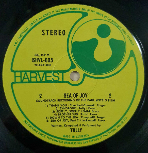 Tully – Sea Of Joy LP vinyl record, image 4 of 4