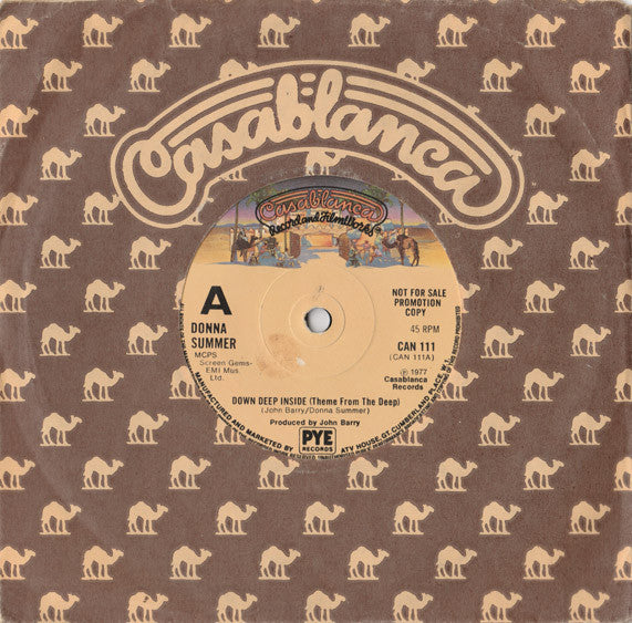Donna Summer, John Barry – Down, Deep Inside (Theme From The Deep) 7" vinyl record, image 3 of 3