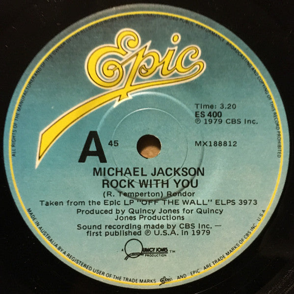 Michael Jackson – Rock With You 7" vinyl record, image 3 of 4