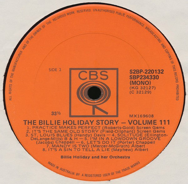 Billie Holiday – The Billie Holiday Story Volume III (2xLP) LP vinyl record, image 8 of 8