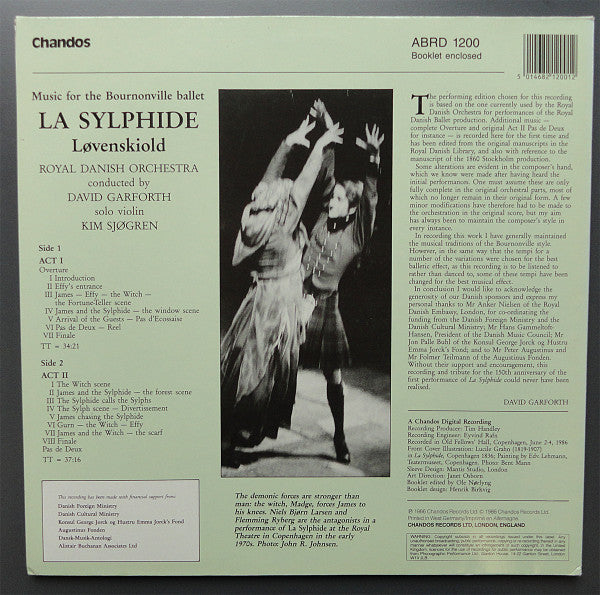 Hermann De Løvenskiold, Det Kongelige Kapel, David Garforth – Music For The Bourneville Ballet La Sylphide LP vinyl record, image 2 of 5