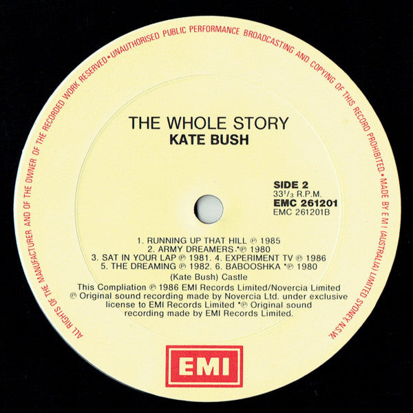Kate Bush – The Whole Story LP vinyl record, image 6 of 8