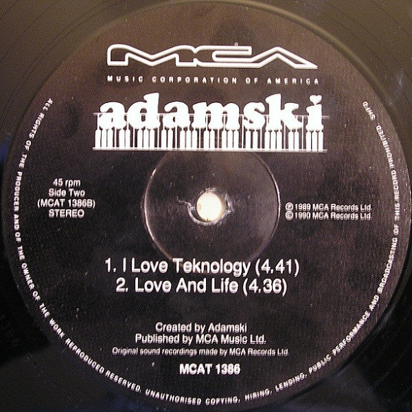 Adamski – N-R-G 12" vinyl record, image 4 of 4