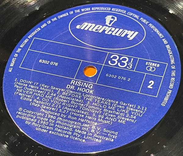 Dr. Hook – Rising LP vinyl record, image 6 of 6