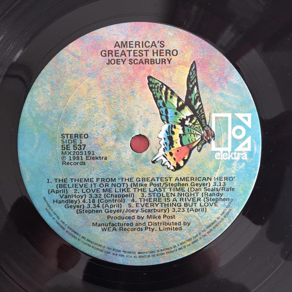 Joey Scarbury – America's Greatest Hero LP vinyl record, image 3 of 4