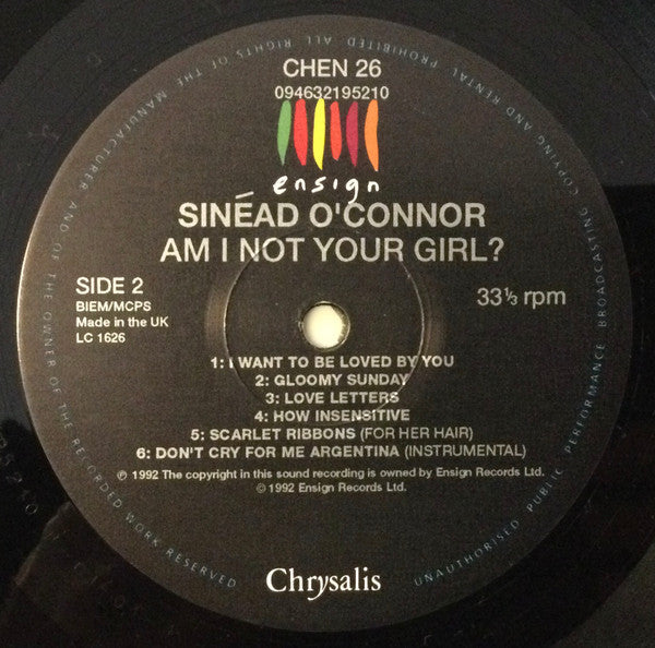 Sinéad O'Connor – Am I Not Your Girl? LP vinyl record, image 6 of 6