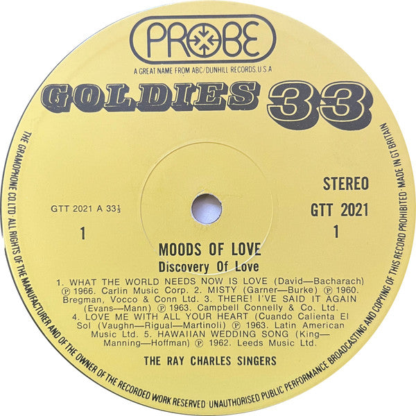The Ray Charles Singers – Moods Of Love (2xLP) LP vinyl record, image 5 of 8