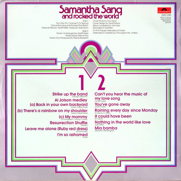 Samantha Sang – Samantha Sang And Rocked The World LP vinyl record, image 2 of 4
