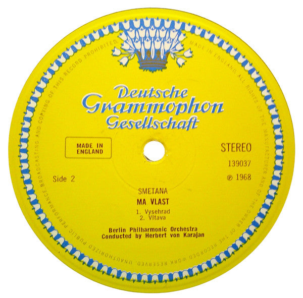 Franz Liszt, Bedřich Smetana, Berliner Philharmoniker, Herbert von Karajan – Les Preludes / Hungarian Rhapsody No.2 / Vysehrad / Die Moldau LP vinyl record, image 4 of 4