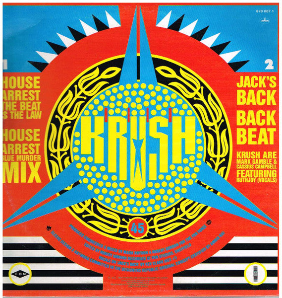 Krush – House Arrest (The Beat Is The Law) 12" vinyl record, image 2 of 2