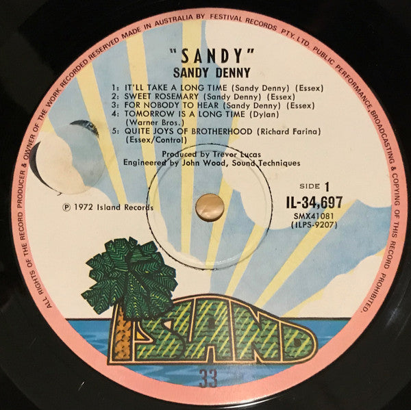Sandy Denny – Sandy LP vinyl record, image 4 of 5