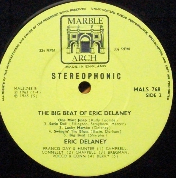 Eric Delaney – The Big Beat Of Eric Delaney LP vinyl record, image 4 of 4