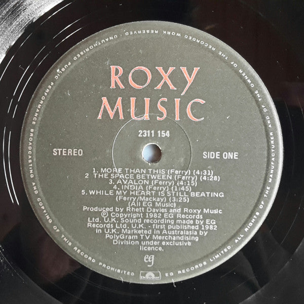 Roxy Music – Avalon LP vinyl record, image 3 of 6