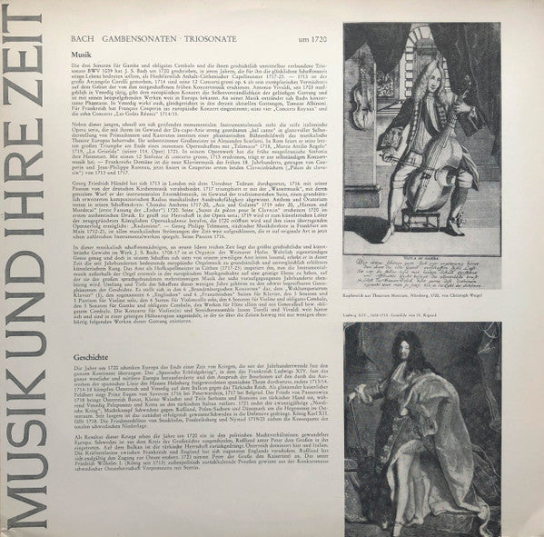 Johann Sebastian Bach – Gambensonaten, Triosonate G-dur Um 1720 LP vinyl record, image 3 of 8