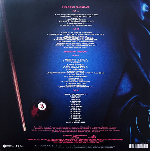 Angelo Badalamenti – Blue Velvet (Original Motion Picture Soundtrack) (2xLP) LP vinyl record, image 3 of 10