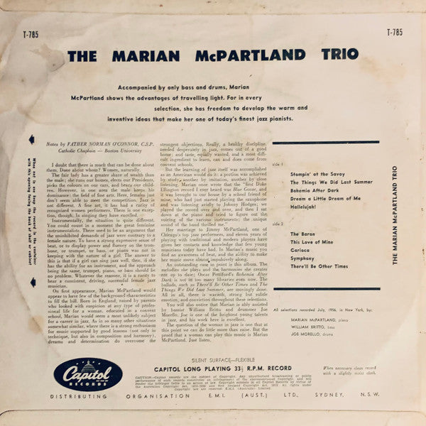 Marian McPartland Trio – The Marian McPartland Trio LP vinyl record, image 2 of 4
