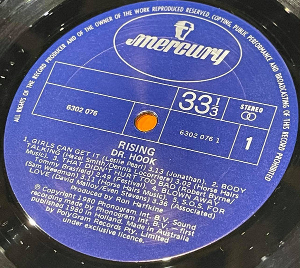 Dr. Hook – Rising LP vinyl record, image 5 of 6