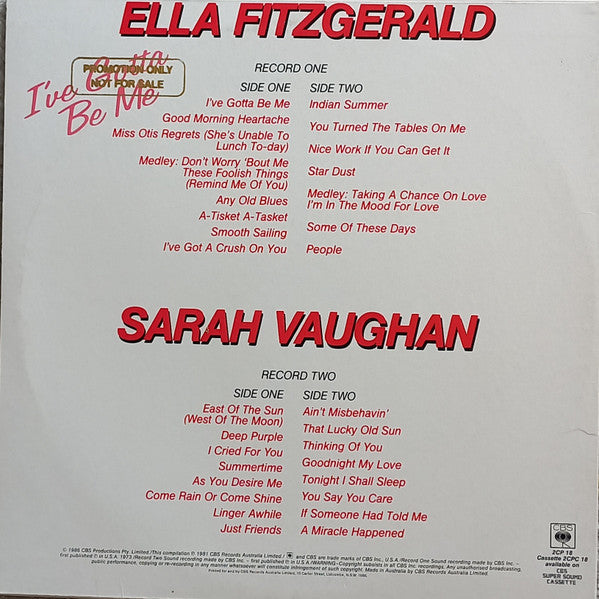 Ella Fitzgerald, Sarah Vaughan – I've Gotta Be Me (2xLP) LP vinyl record, image 2 of 6