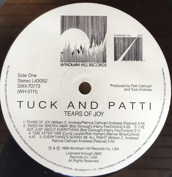 Tuck & Patti – Tears Of Joy LP vinyl record, image 3 of 4