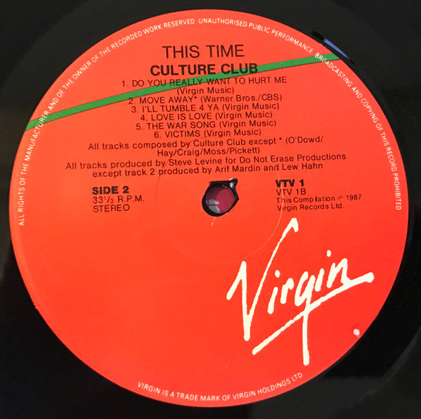 Culture Club – Twelve Worldwide Hits / This Time / The First Four Years LP vinyl record, image 4 of 4