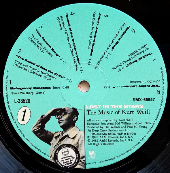 Various – Lost In The Stars (The Music Of Kurt Weill) LP vinyl record, image 3 of 6