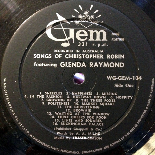 Glenda Raymond, Margaret Schofield – Songs Of Christopher Robin LP vinyl record, image 3 of 4