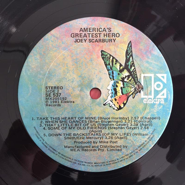 Joey Scarbury – America's Greatest Hero LP vinyl record, image 4 of 4