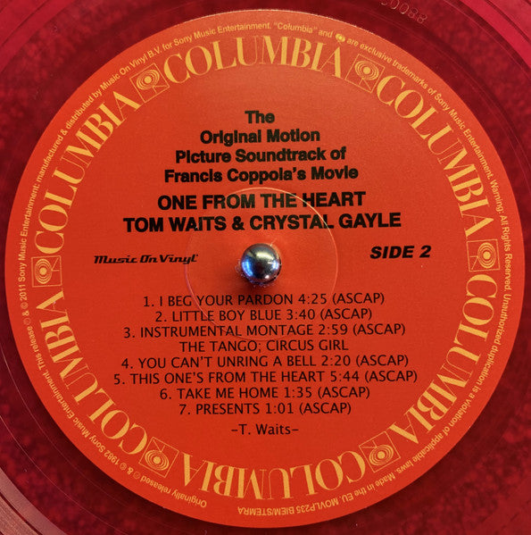Tom Waits, Crystal Gayle – One From The Heart (The Original Motion Picture Soundtrack Of Francis Coppola's Movie) LP vinyl record, image 4 of 6