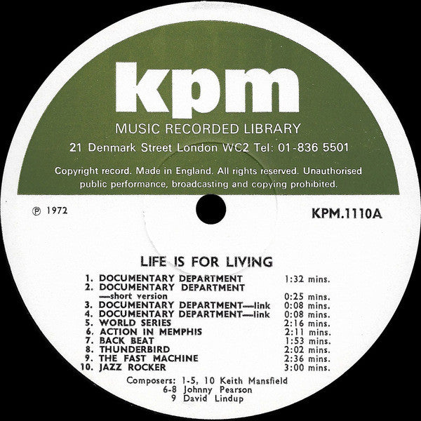 Various – Life Is For Living LP vinyl record, image 3 of 4