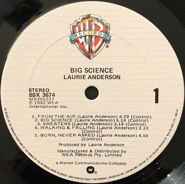 Laurie Anderson – Big Science (Songs From "United States I-IV") LP vinyl record, image 5 of 6