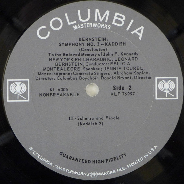 Leonard Bernstein, New York Philharmonic – Symphony No. 3 Kaddish (First Recording) LP vinyl record, image 4 of 6