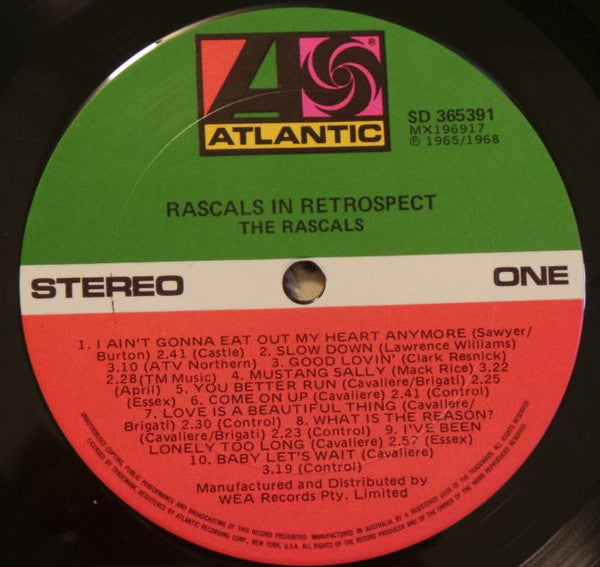 The Rascals – In Retrospect LP vinyl record, image 3 of 6