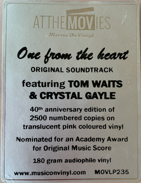 Tom Waits, Crystal Gayle – One From The Heart (The Original Motion Picture Soundtrack Of Francis Coppola's Movie) LP vinyl record, image 6 of 6