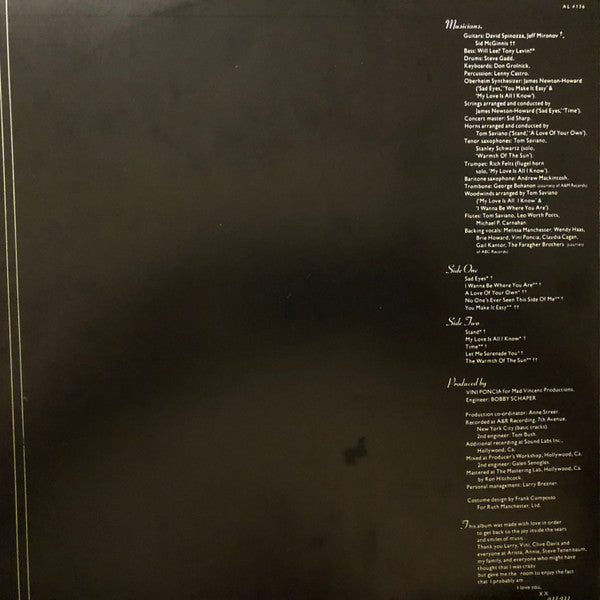 Melissa Manchester – Singin' LP vinyl record, image 3 of 6