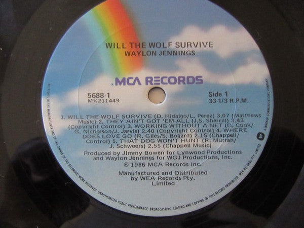 Waylon Jennings – Will The Wolf Survive LP vinyl record, image 4 of 4