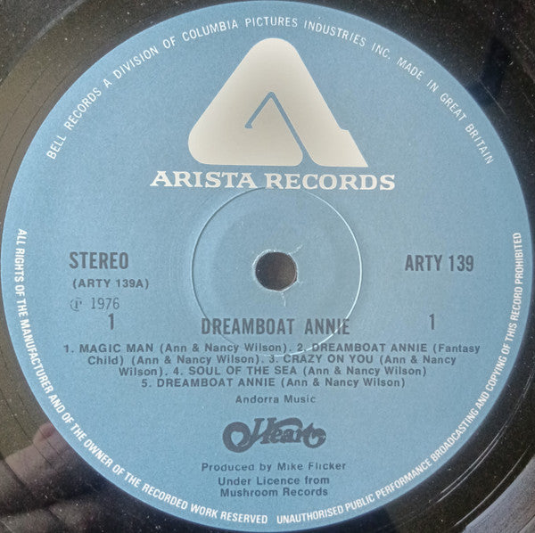 Heart – Dreamboat Annie LP vinyl record, image 5 of 8
