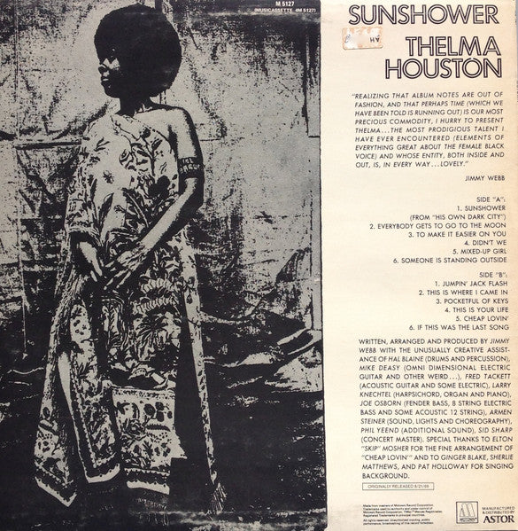 Thelma Houston – Sunshower LP vinyl record, image 2 of 4
