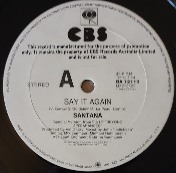 Santana – Say It Again 12" vinyl record, image 3 of 4