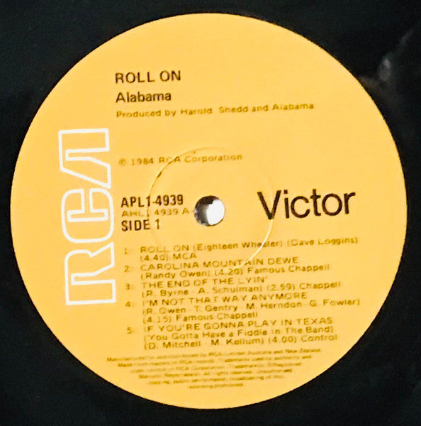 Alabama – Roll On LP vinyl record, image 4 of 4
