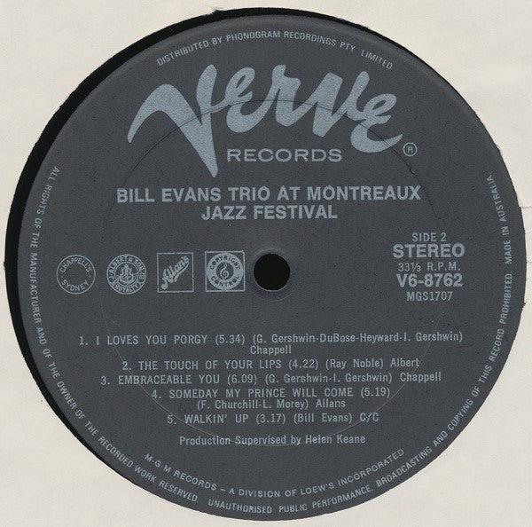 Bill Evans – At The Montreux Jazz Festival LP vinyl record, image 4 of 4