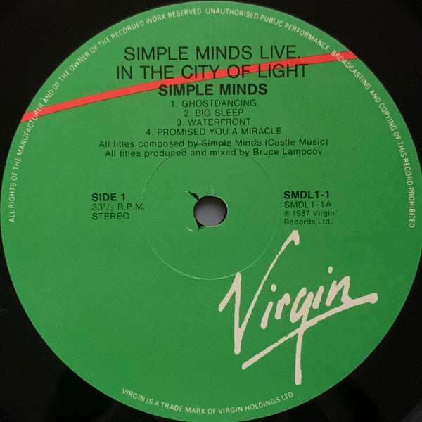 Simple Minds – Live In The City Of Light (2xLP) LP vinyl record, image 6 of 9