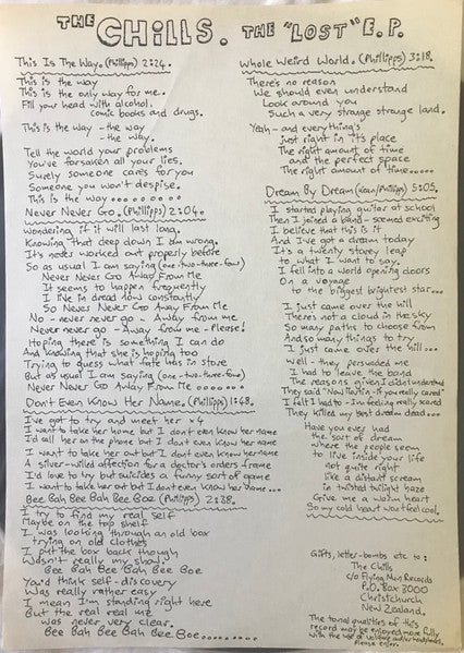 The Chills – The "Lost" EP 12" vinyl record, image 5 of 5