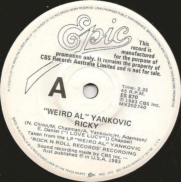 "Weird Al" Yankovic – Ricky