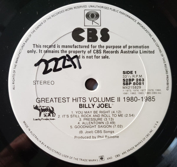 Billy Joel – Greatest Hits Volume I & Volume II (2xLP) LP vinyl record, image 5 of 8